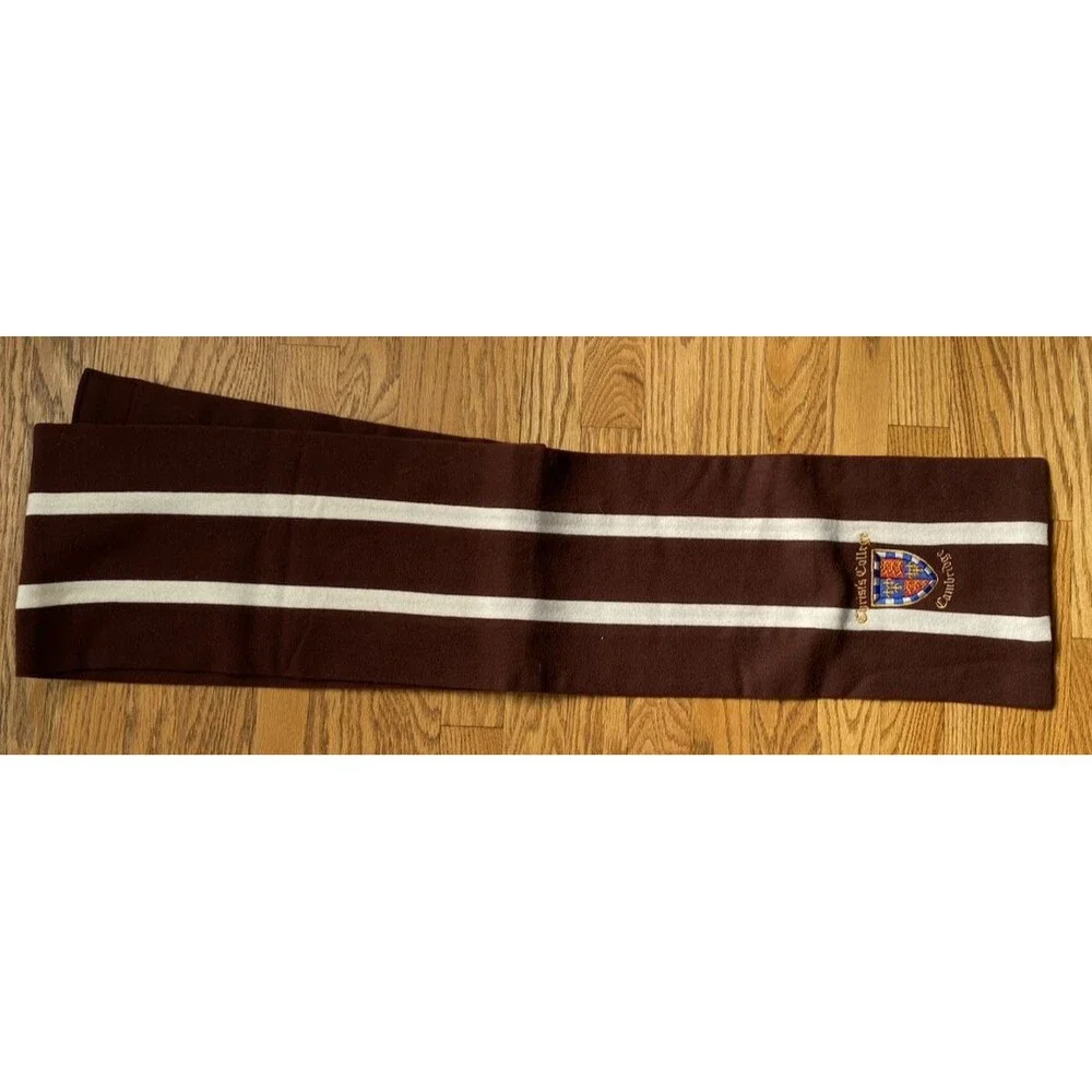 Vintage Ryder & Amies Christs College Cambridge Preppy Stripe Wool Scarf England